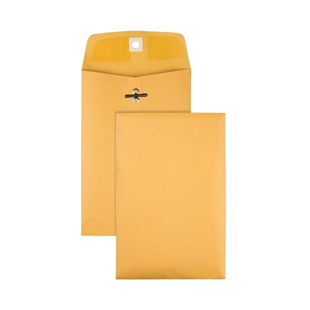 Office Depot Brand 6-1/2in x 9-1/2in Manila Envelopes, Clasp Closure, Brown Kraft, Box Of 100