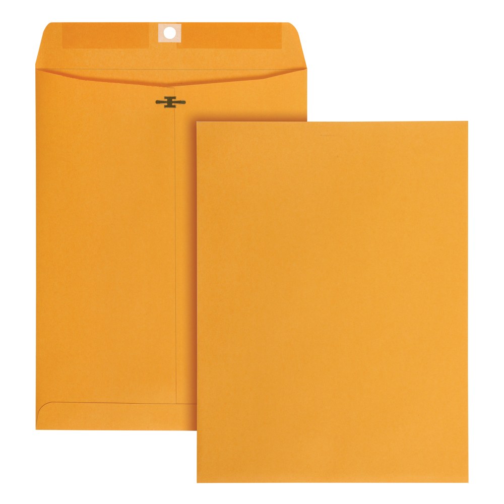Office Depot Brand Manila Envelopes, 9in x 12in, Clasp Closure, Brown Kraft, Box Of 100