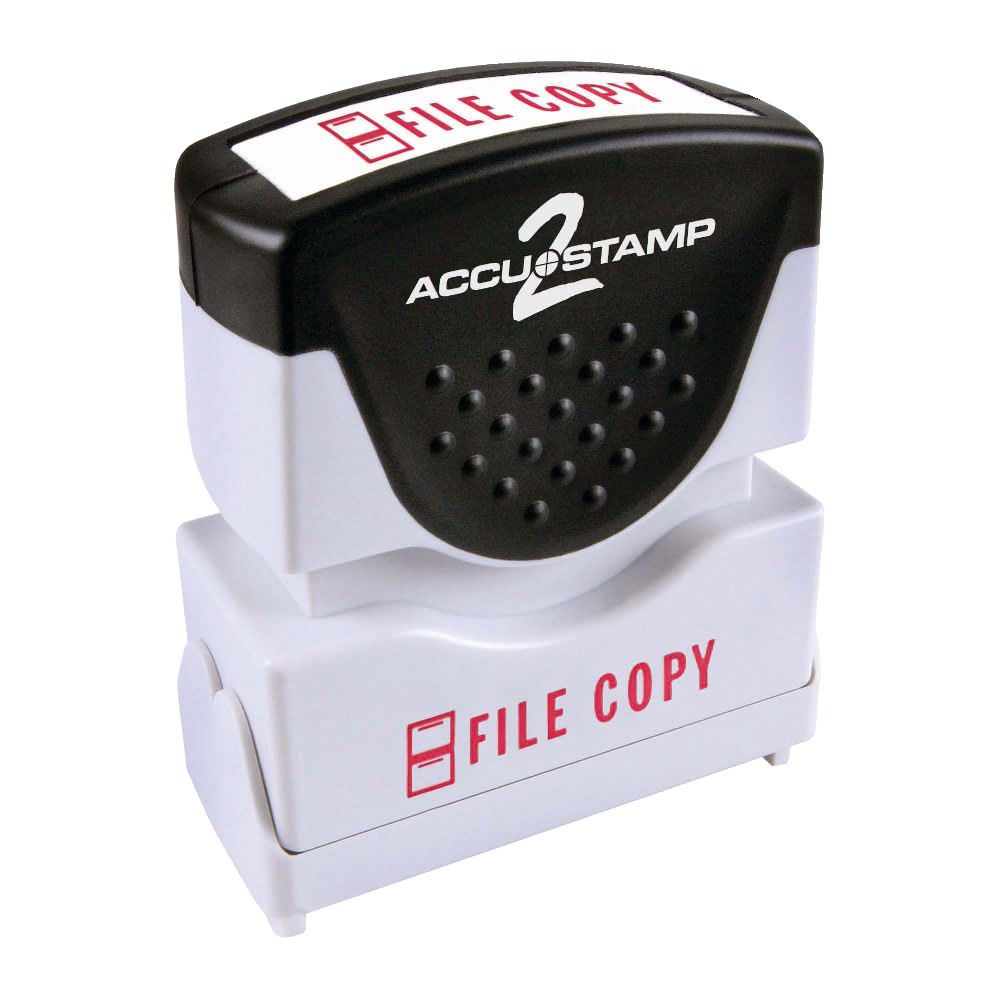 AccuStamp2 File Copy Stamp, Shutter Pre-Inked One-Color FILE COPY Stamp, 1/2in x 1 5/8in Impression, Red Ink