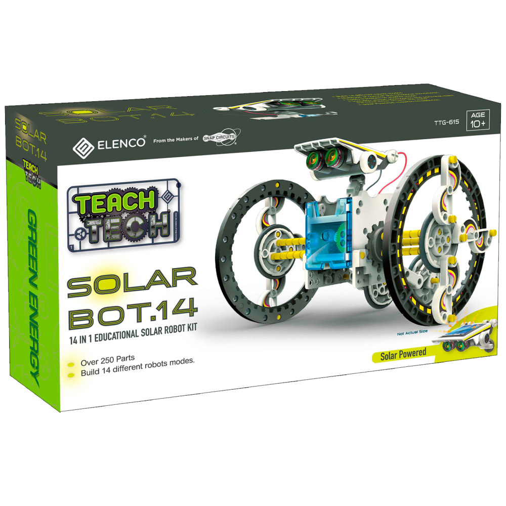 Elenco Electronics TEACH TECH SolarBot.14 Robot Kit, Multicolor, Grades 5-12