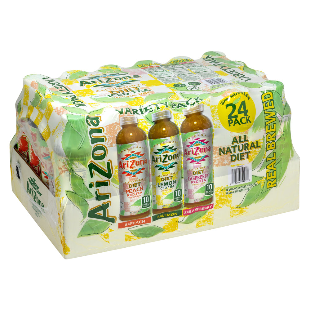 Arizona Beverage Diet Variety Tea, 20 Oz, Pack Of 24 Bottles
