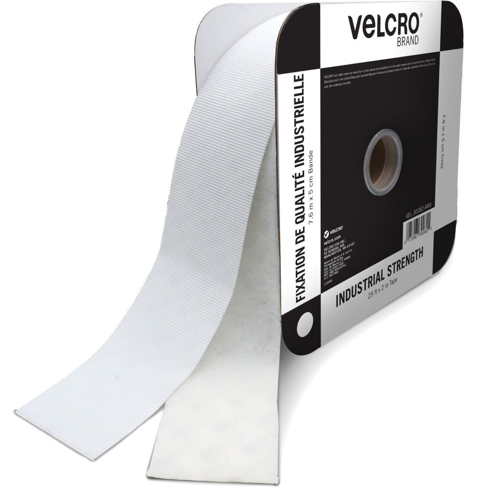 VELCRO Industrial Fastener Tape - 25 ft Length x 2in Width - 1 / Roll - White