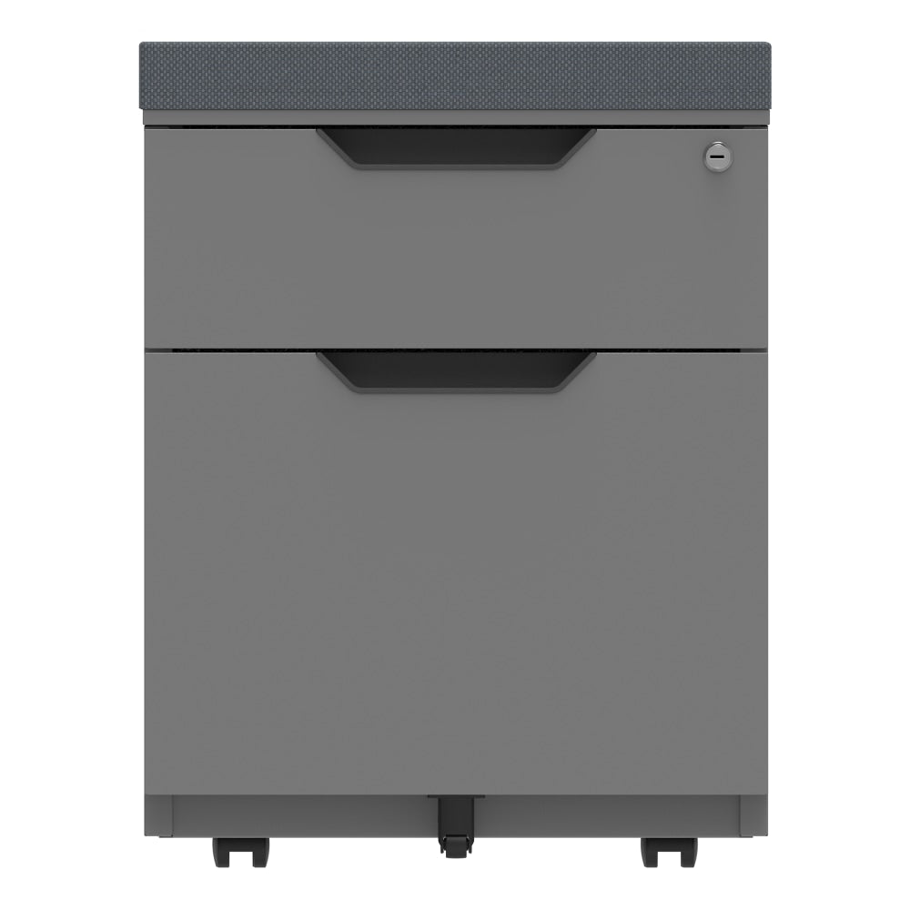 WorkPro 21inD Vertical 2-Drawer Mobile File Cabinet With Seat Cushion, Gray