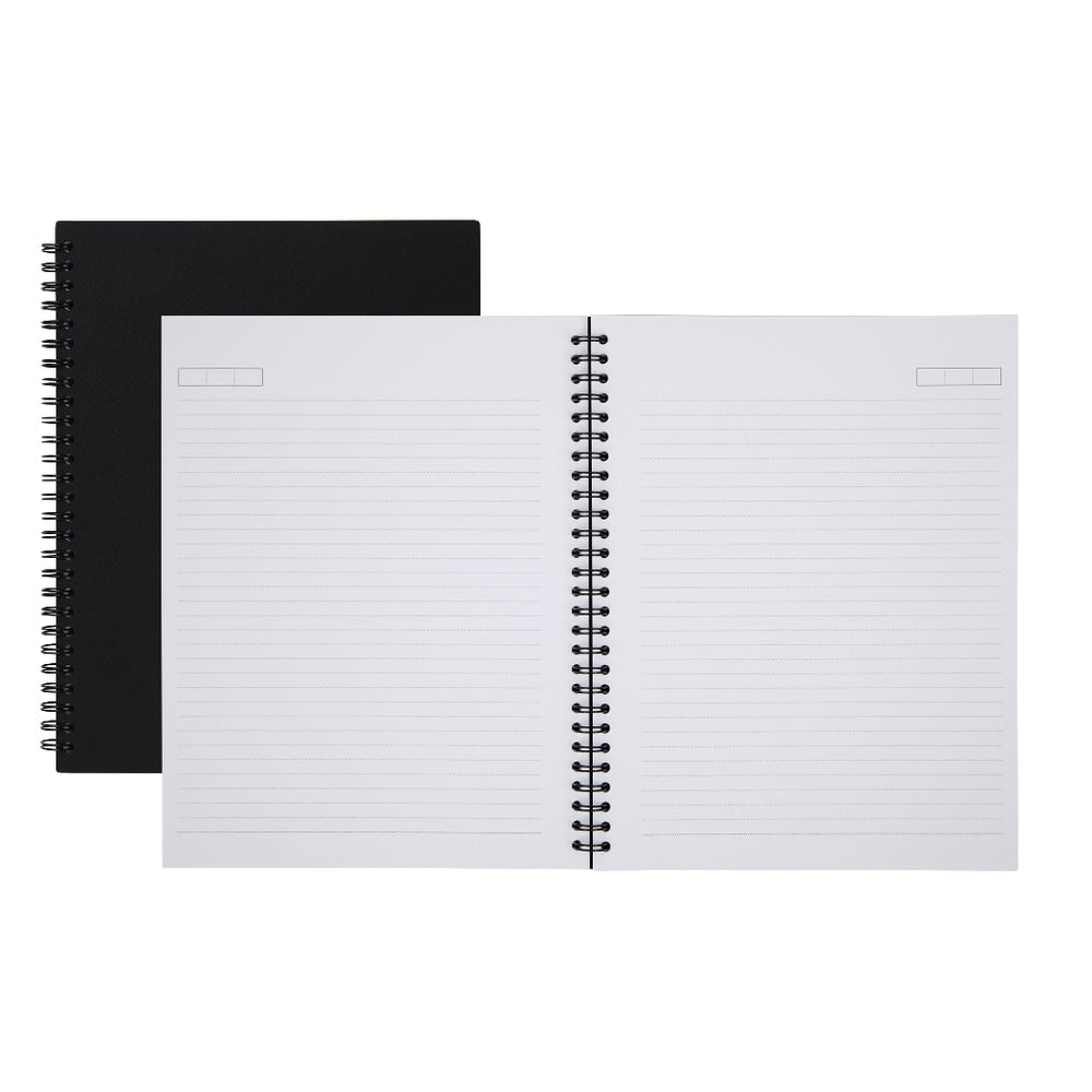 Office Depot Brand Wirebound Business Notebook, Hard Back Cover, 7-1/4in x 9-1/2in, Narrow Ruled, 80 Sheets, Black