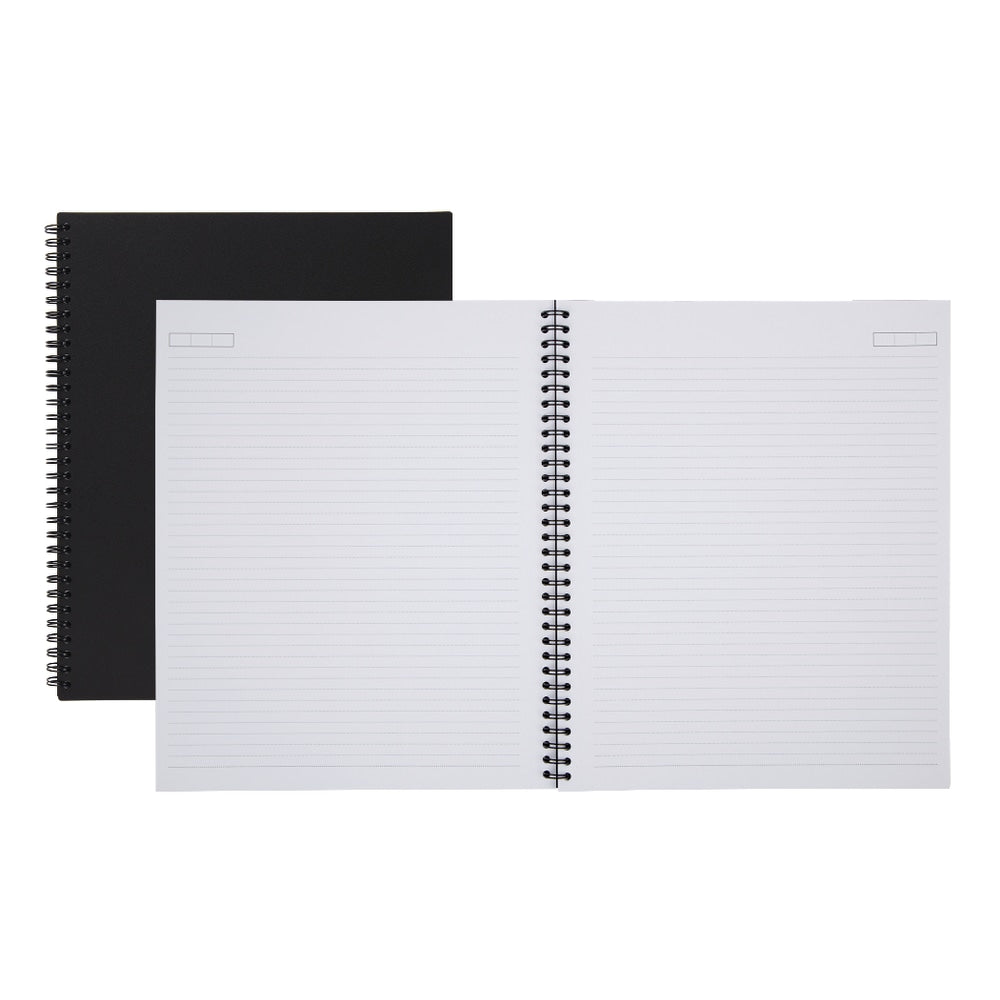 Office Depot Brand Wirebound Business Notebook, Hard Back Cover, 8-7/8in x 11in, 1 Subject, Narrow Ruled, 80 Sheets, Black