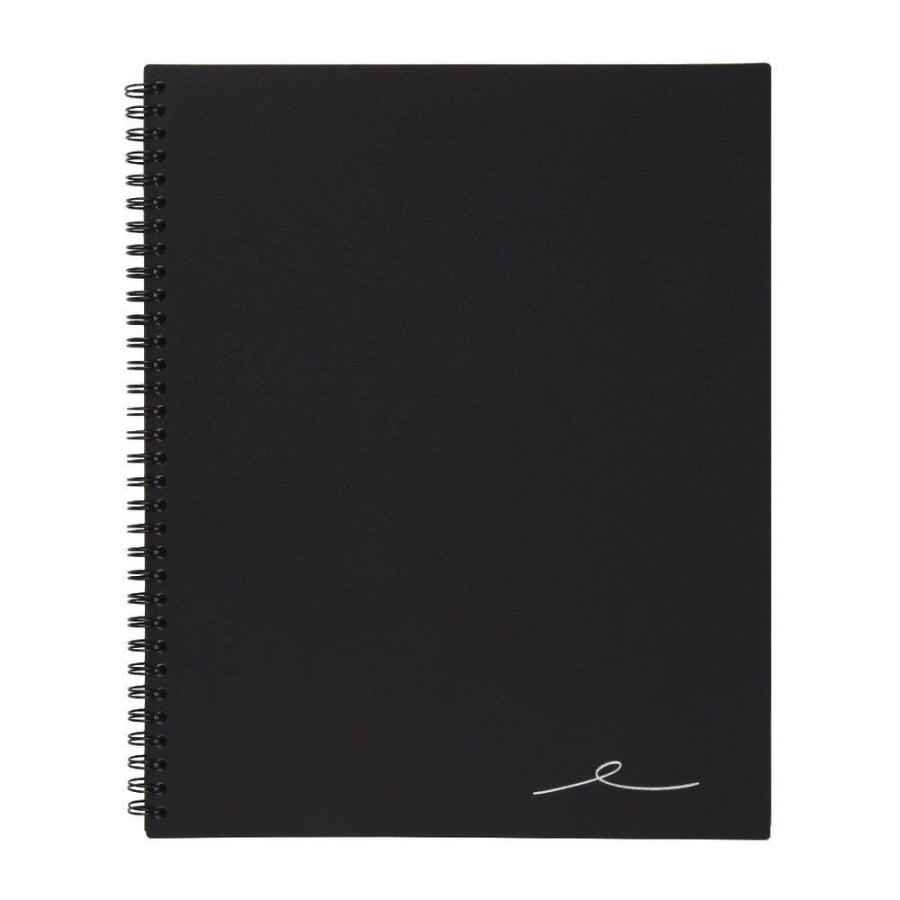 Office Depot Brand Wirebound Business Notebook, 8-7/8in x 11in, 1 Subject, Narrow Ruled, 80 Sheets, Black