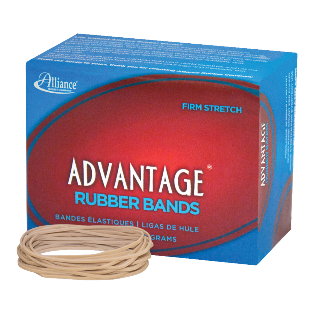 Alliance Rubber Advantage Rubber Bands, Size 19, 3 1/2in x 1/16in, Natural, 1/4-Lb Box