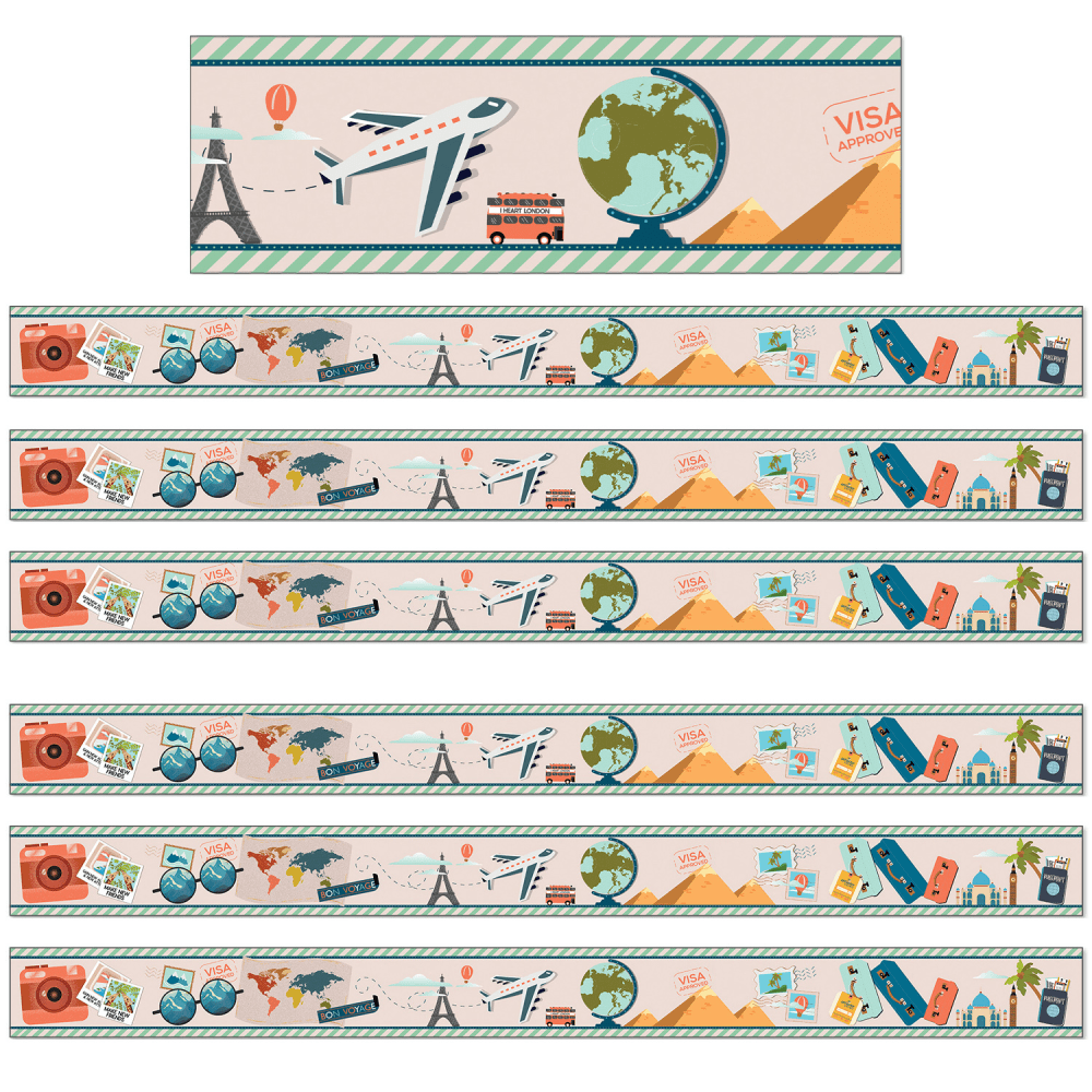 Carson Dellosa Education Straight Borders, Lets Explore, 36ft Per Pack, Set Of 6 Packs