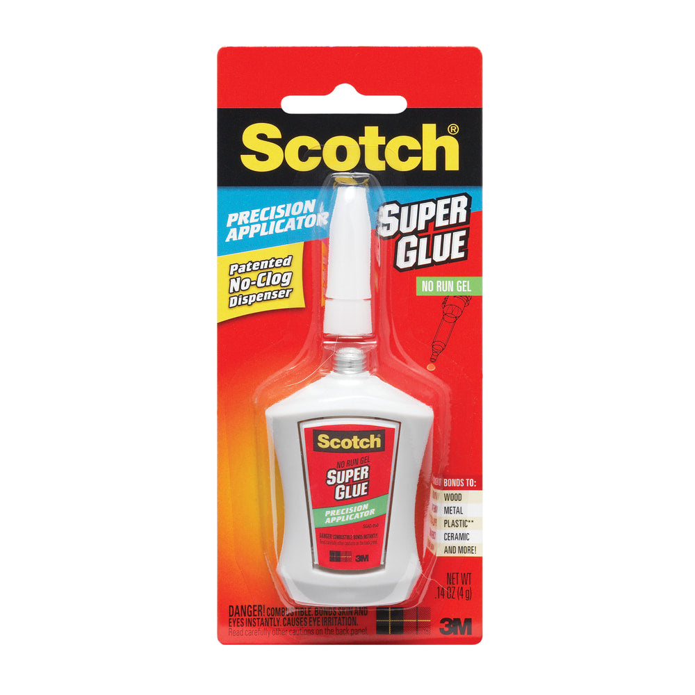 Scotch Super Glue Gel, Precision Applicator, 0.14 Oz.