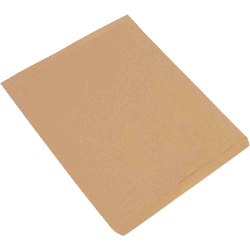 Partners Brand Flat Merchandise Bags, 15inW x 18inD, Kraft, Case Of 500