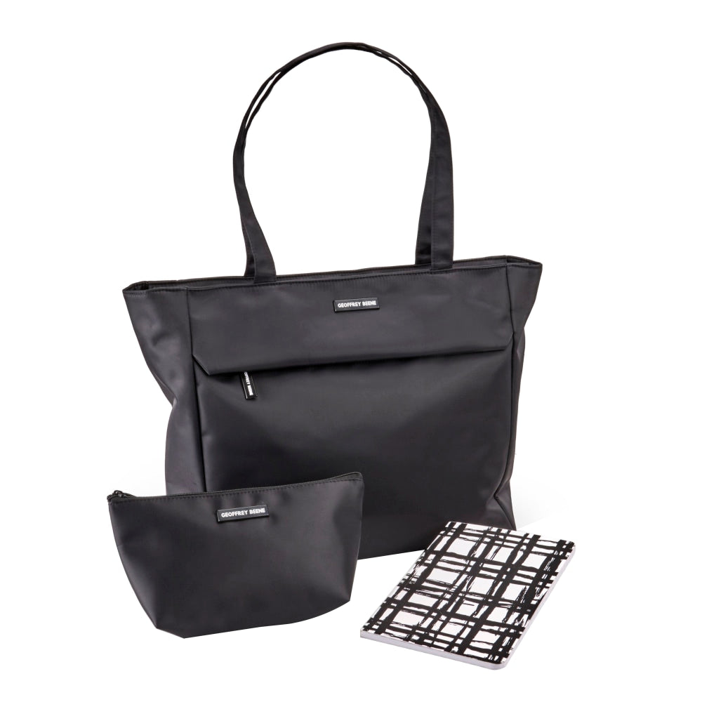 Overland Geoffrey Beene 3-Piece Womens Business Tote Set, Black