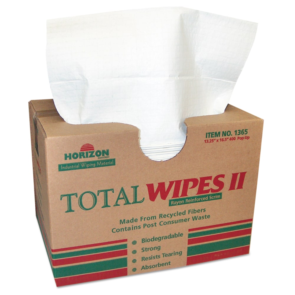 SKILCRAFT Total Wipes II Machinery Towels, 13-1/4in x 16-1/2in, Carton Of 400 Towels (AbilityOne 7920013701365)