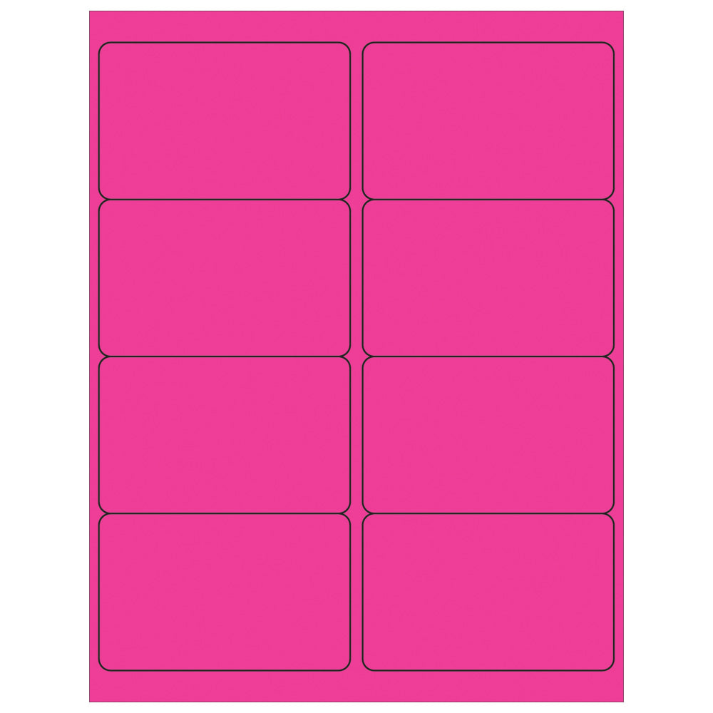 Tape Logic Permanent Labels, LL179PK, Rectangle, 4in x 2 1/2in, Fluorescent Pink, Case Of 800