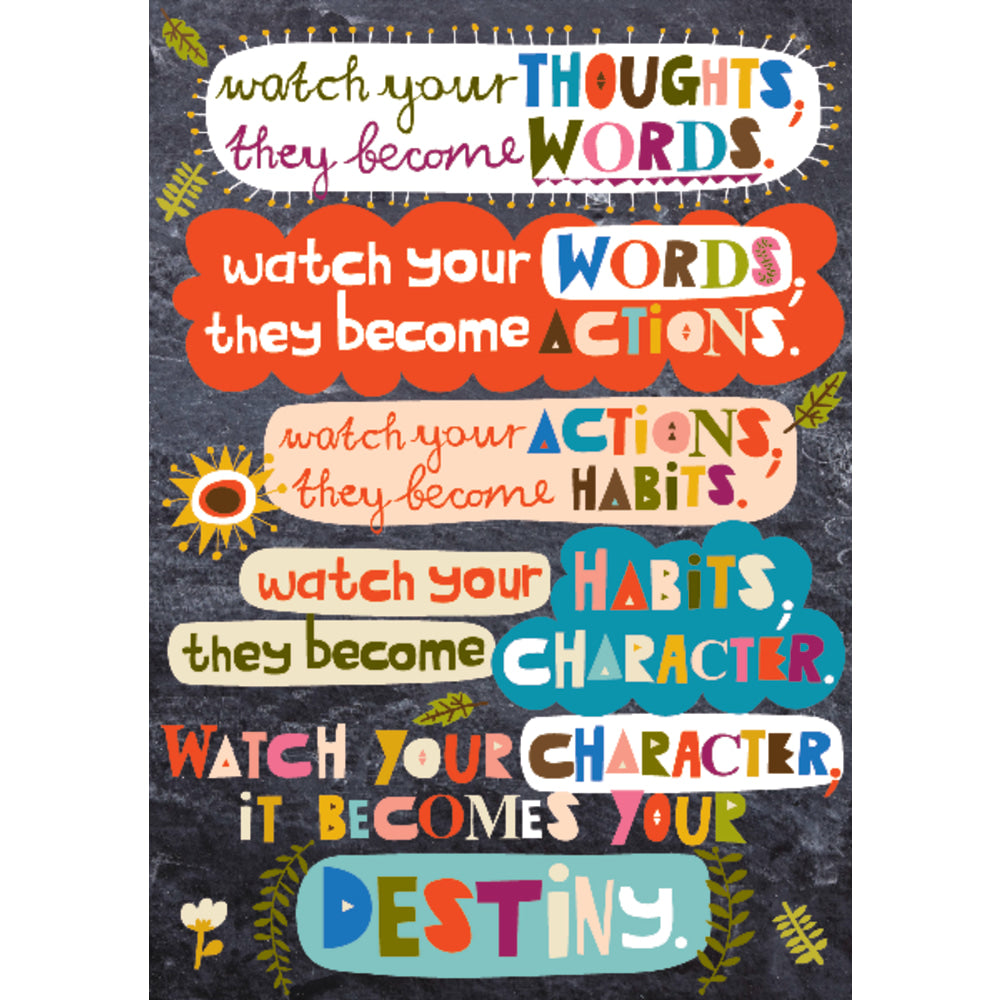Scholastic POP! Chart, Watch Your Thoughts, 25 3/8in x 19in, Multicolor