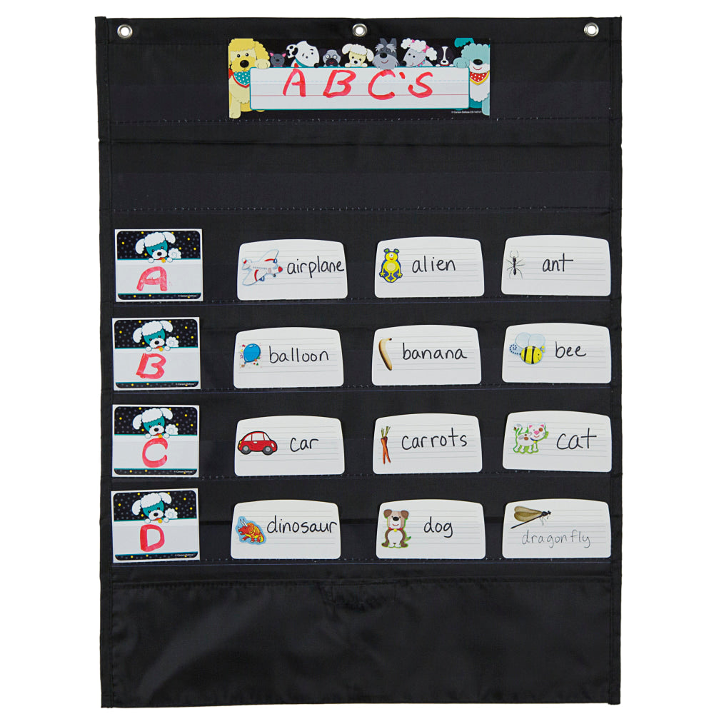 Carson-Dellosa Mini Essential Pocket Chart, 22inH x 8inW x 1/4inD, Black, Grades Pre-K - 8