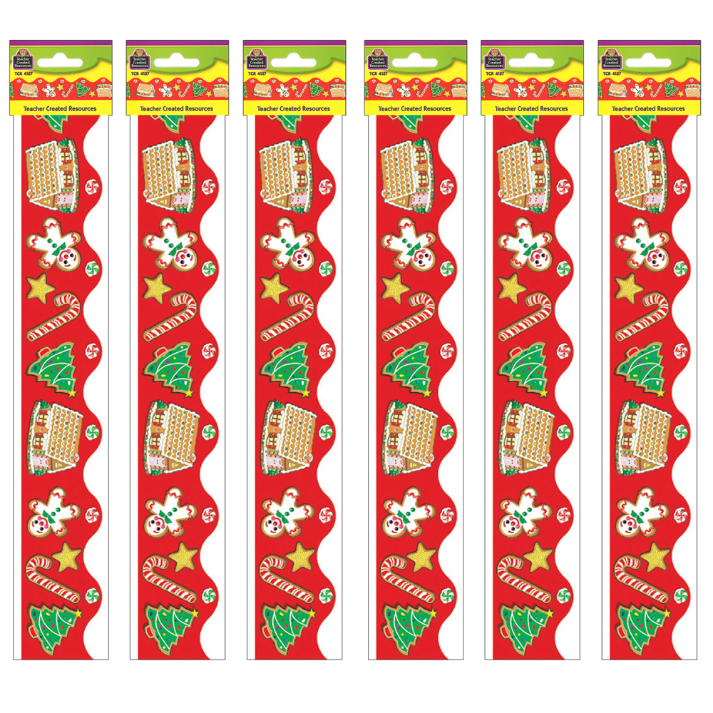 Teacher Created Resources Border Trim, Christmas, 35ft Per Pack, Set Of 6 Packs