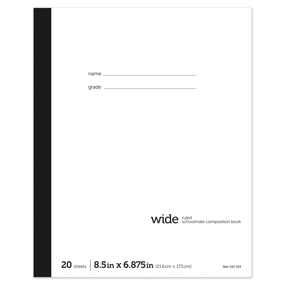 Office Depot Brand Schoolmate Composition Book, 6 7/8in x 8 1/2in, Wide Ruled, 20 Sheets