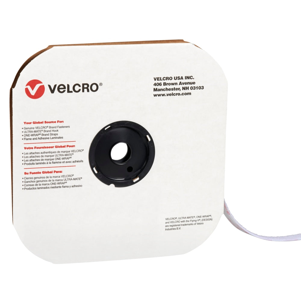 VELCRO Brand - Hook, Individual Tape Strips, 3/4in x 75ft, White