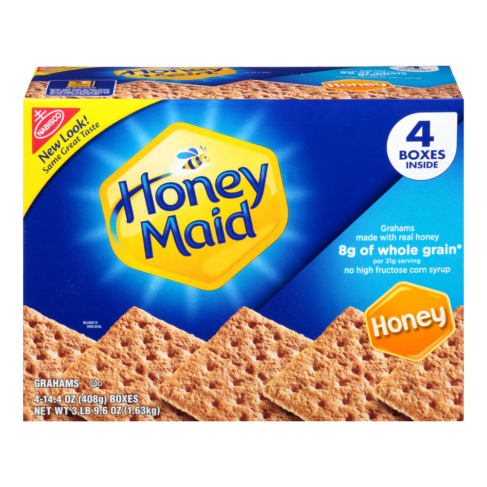 Nabisco Honey Maid Honey Graham Crackers, 14.4 Oz Box, Pack of 4