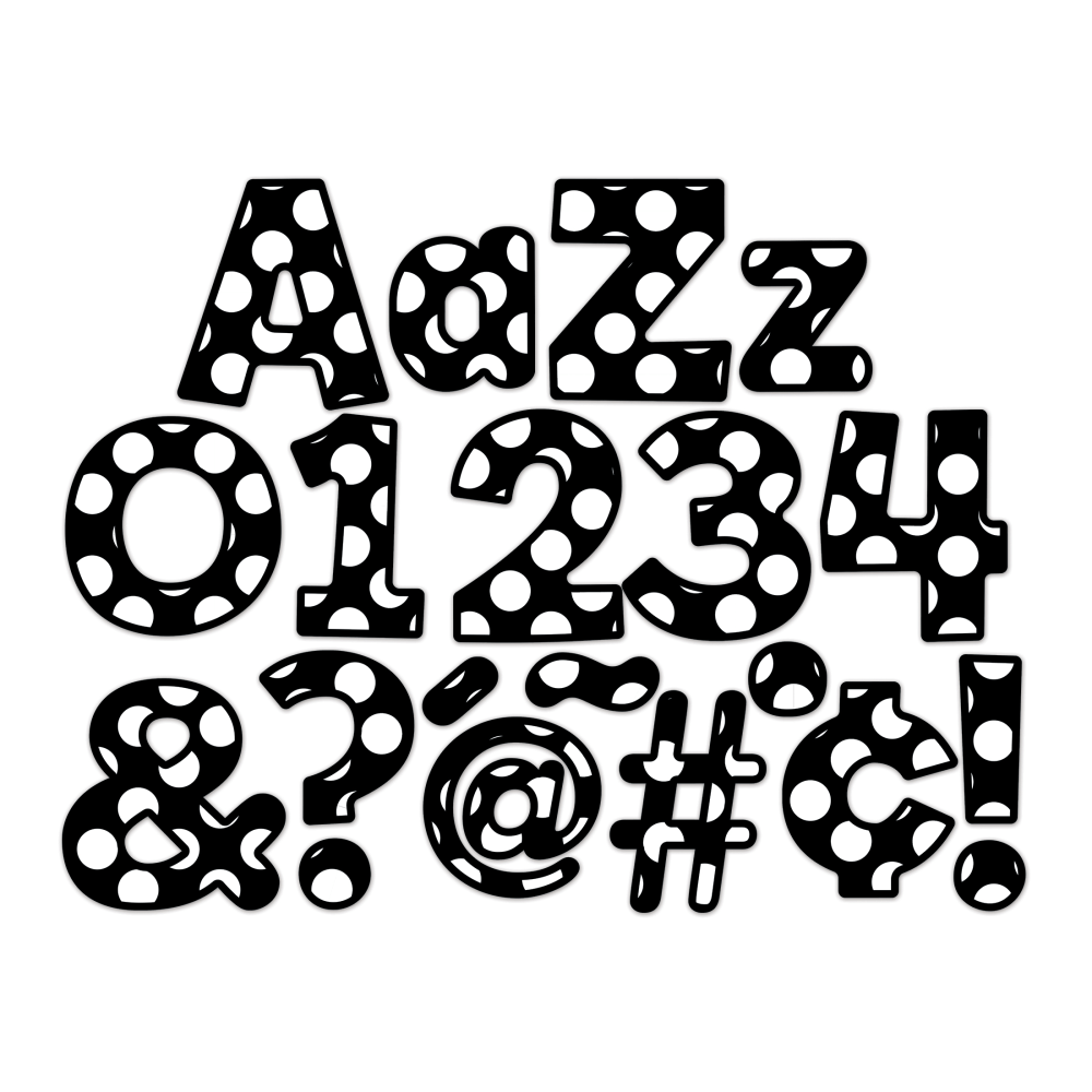 Schoolgirl Style Polka Dot EZ Letters Combo Set, 4in, Set Of 219 Pieces