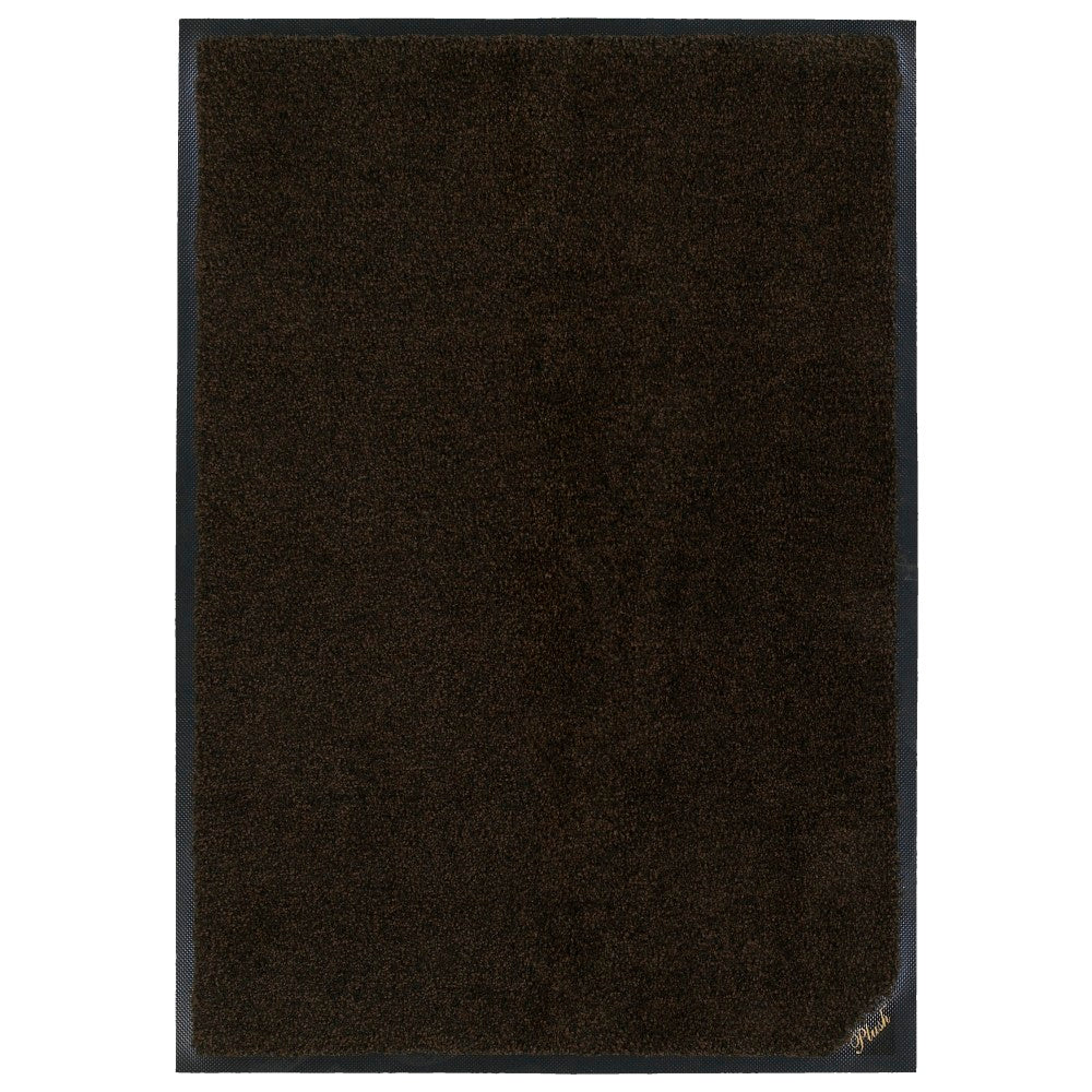 M+A Matting Plush Floor Mat, 4ft x 8ft, Black/Brown
