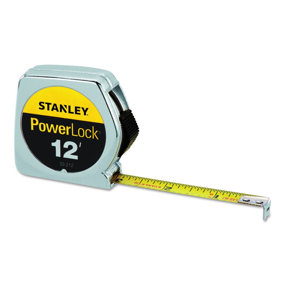 Stanley Tools Die Cast Tape Measure, Standard, 12ft x 1/2in Blade