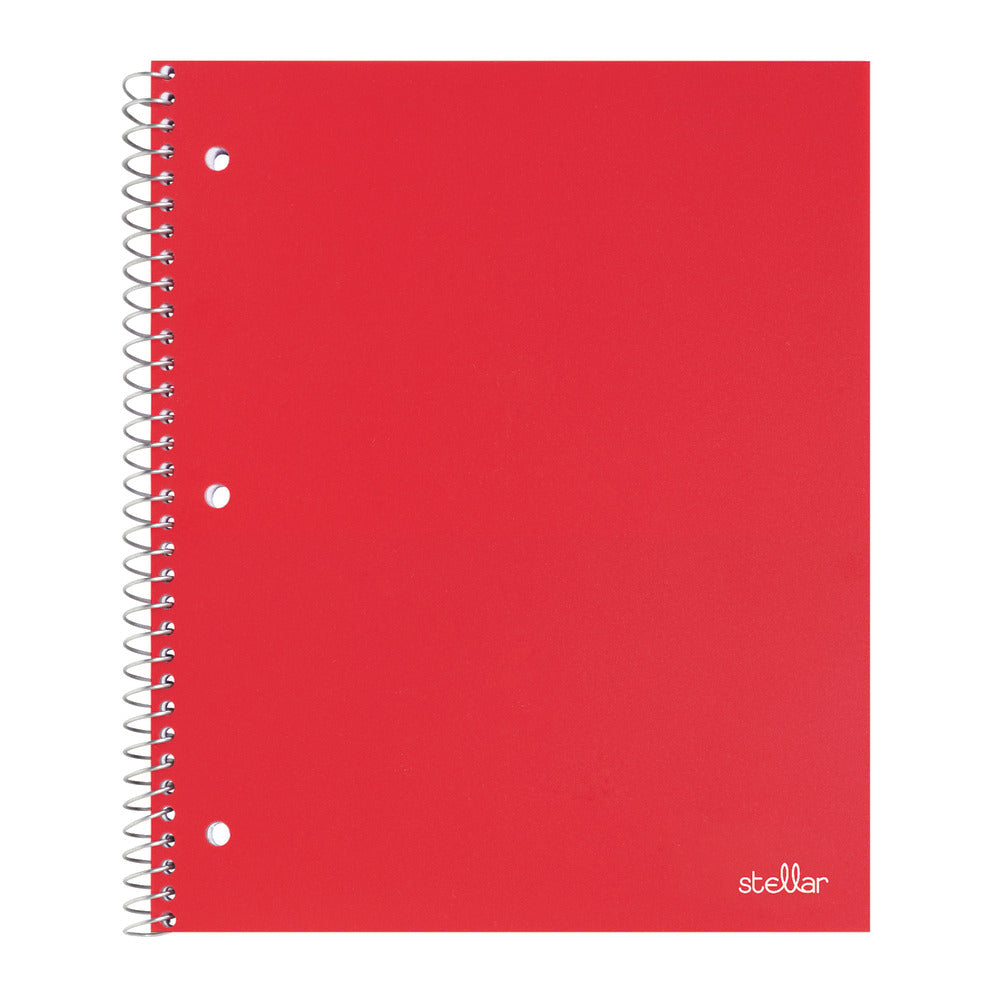 Office Depot Brand Stellar Poly Notebook, 8-1/2in x 11in, 1 Subject, College Ruled, 100 Sheet, Red