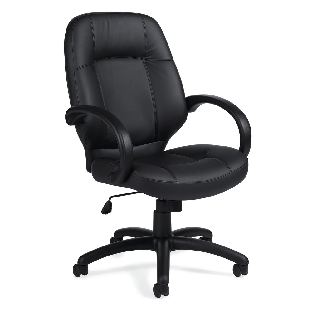 Offices To Go Luxehide Bonded Leather High-Back Chair, Black