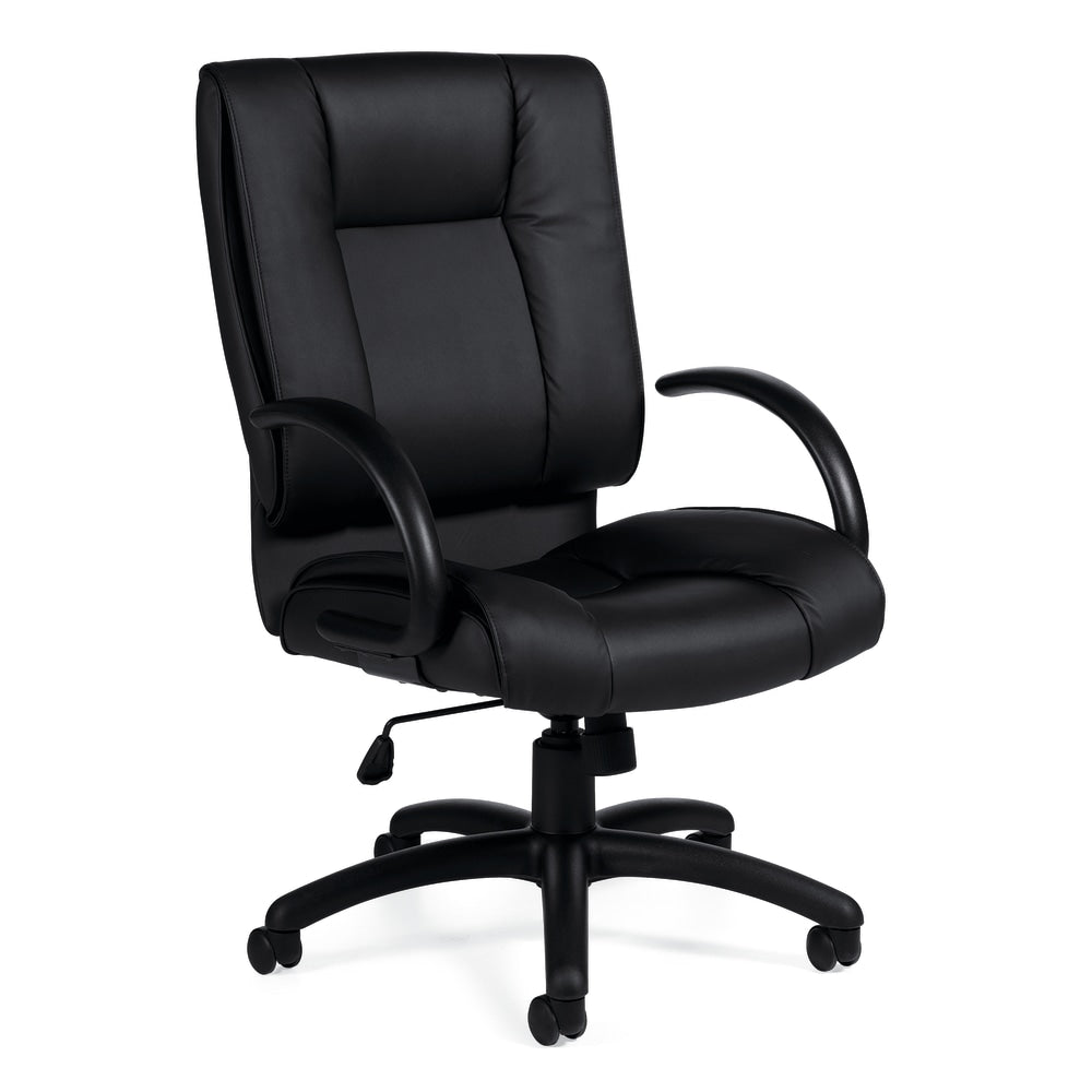 Offices To Go Luxehide Bonded Leather High-Back Chair, Black