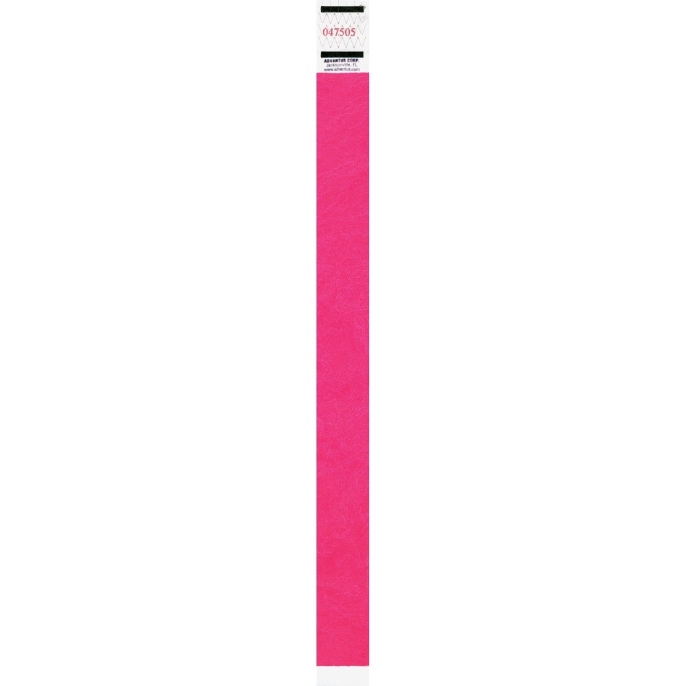 Advantus Neon Tyvek Wristbands - 500 / Pack - Neon Pink - Tyvek