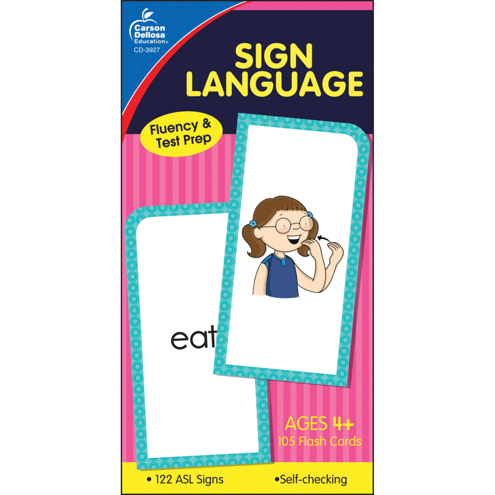 Carson-Dellosa Sign Language Flash Cards, Grade PreK-8