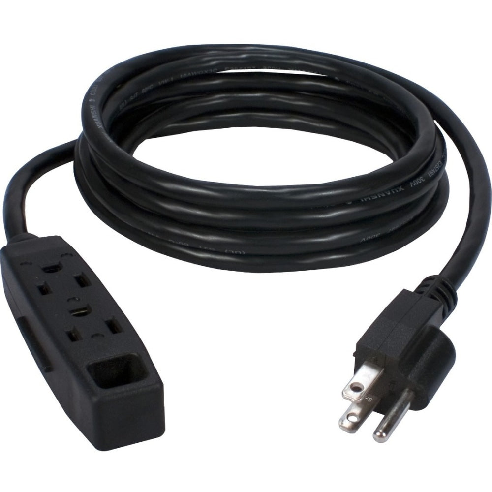QVS 5-Pack 3-Outlet 3-Prong 6ft Power Extension Cord - For Computer - 120 V AC / 13 A - Black - 6 ft Cord Length - NEMA 5-15P / NEMA 5-15R - 5