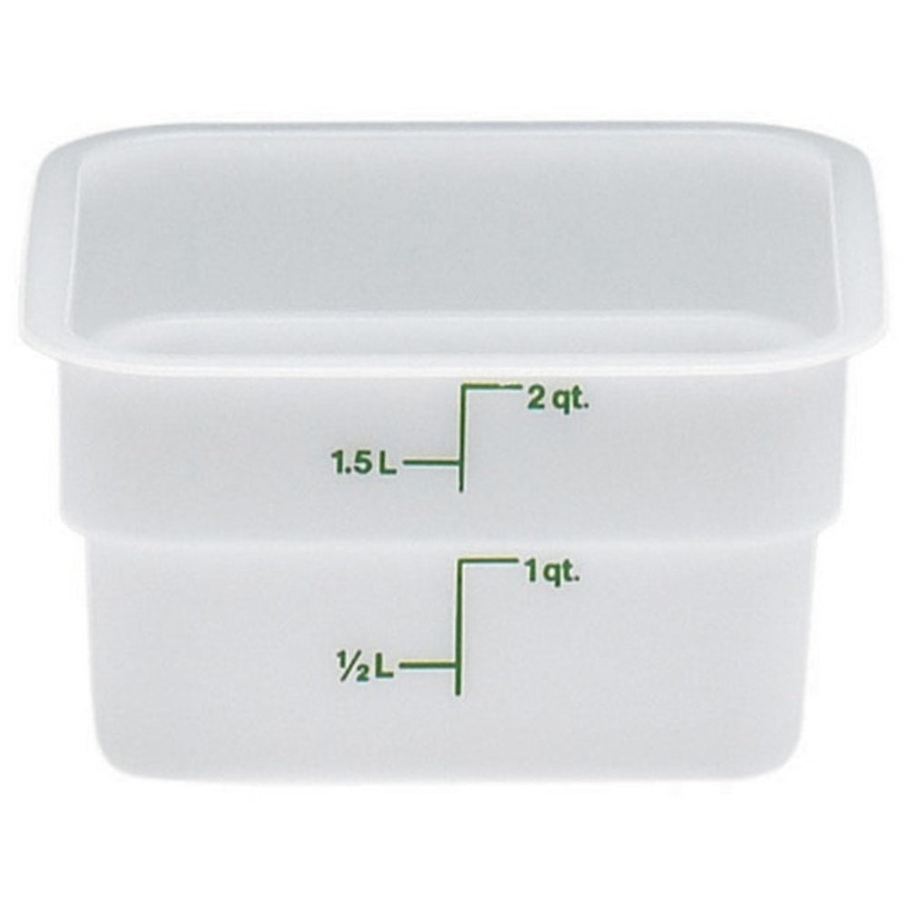 Cambro CamSquare Food Storage Container, 2 Quart, 5in x 8in x 8in, White