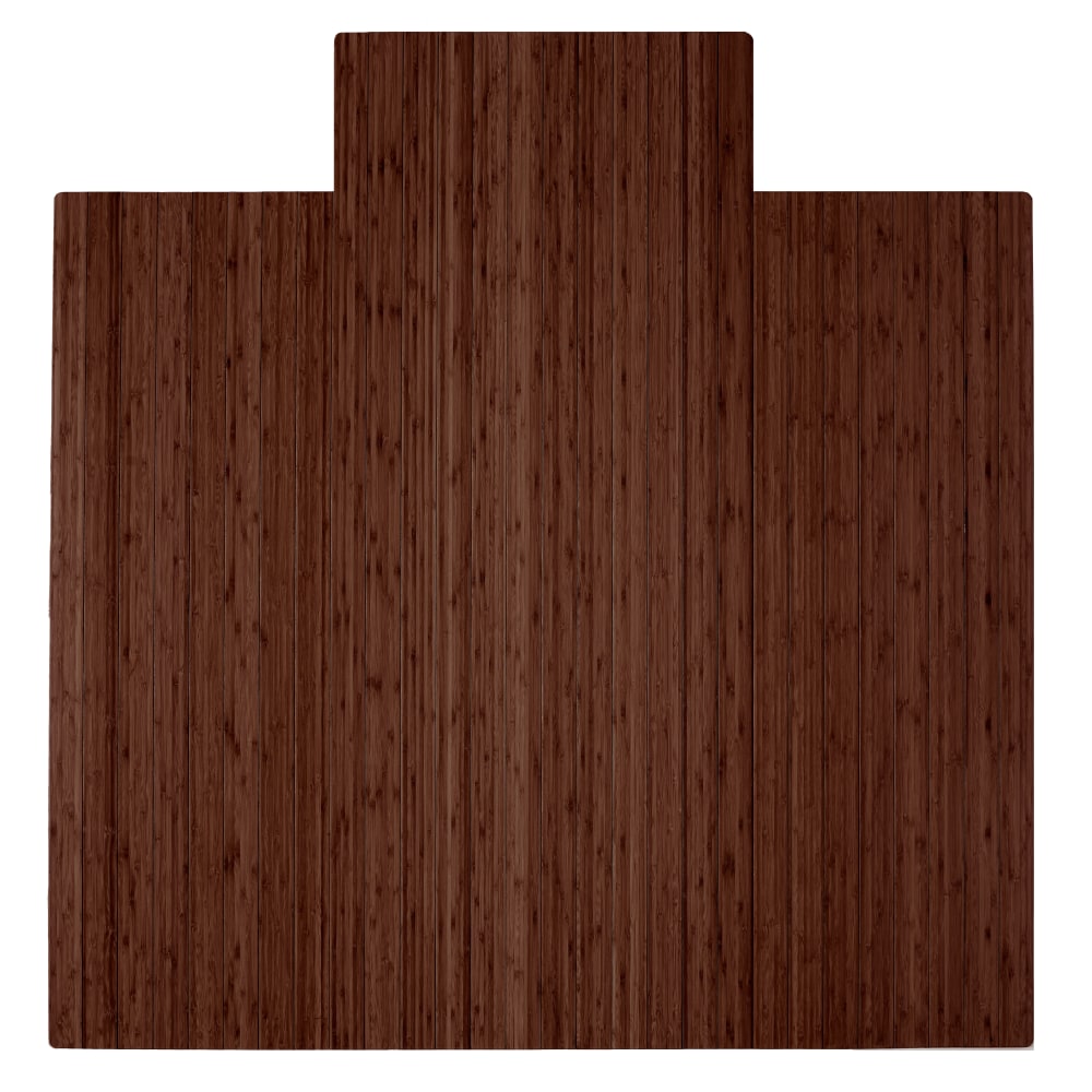 Anji Mountain Roll-Up Chair Mat With Lip, Rectangular, 55in x 57in, Walnut