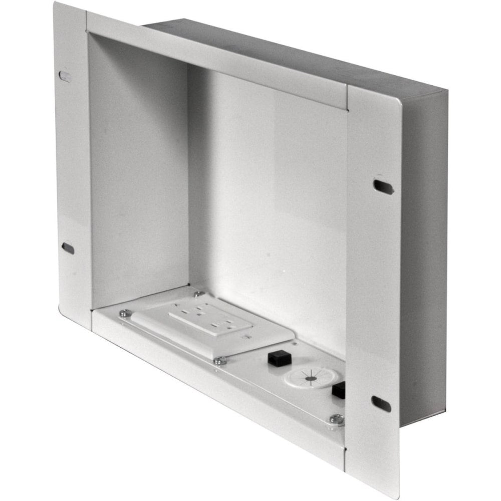Peerless Recessed Cable and Storage Management Box IBA2AC - Cable distribution box - wall mountable - gloss black