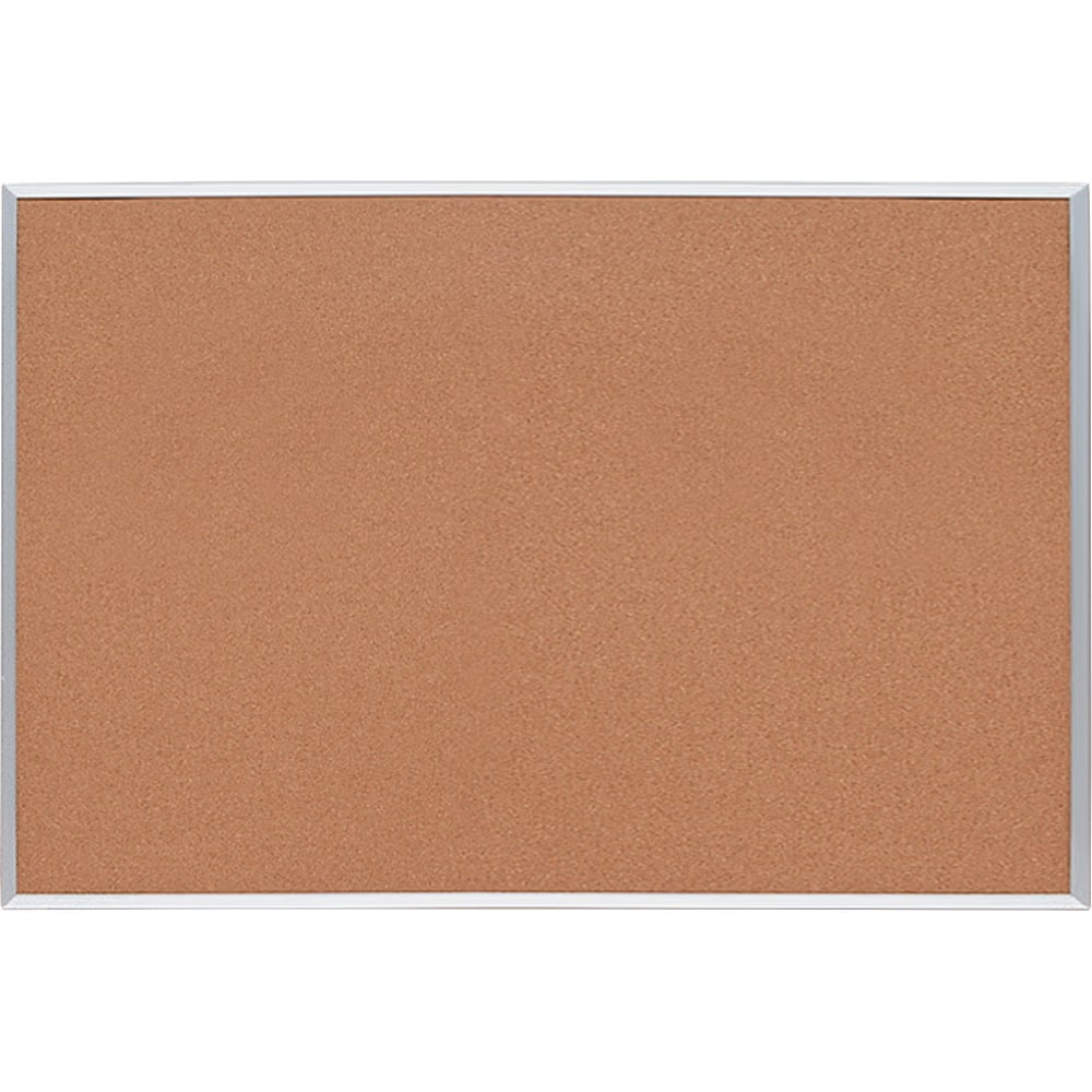 Lorell Basic Cork Bulletin Board, 48in x 72in, Aluminum Frame With Silver Finish