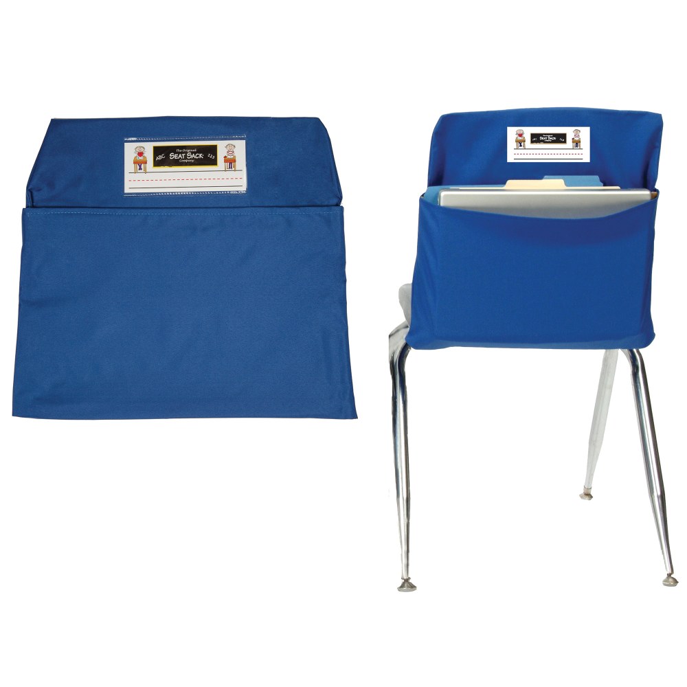 Seat Sack Chair Pocket, Standard, 14in, Blue, Pack Of 2