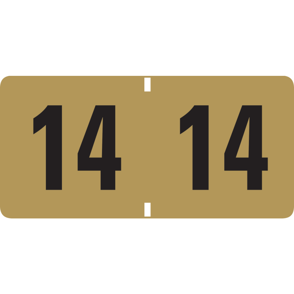 Smead Permanent Color-Coding Yearly Labels, 68314DUP, 2014, 1 1/2in x 3/4in, Gold, Roll Of 500