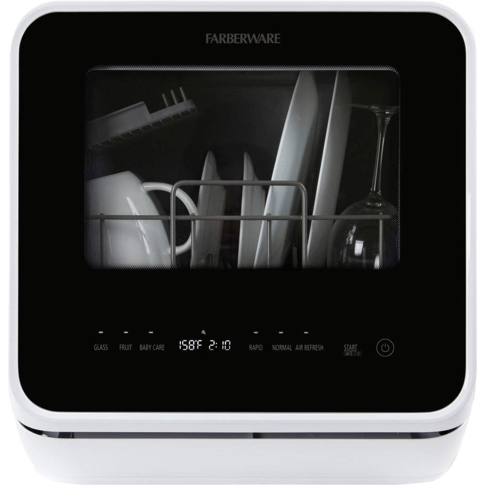 Farberware Professional FDW05AS Counter-Top Dishwasher, White/Matte Black