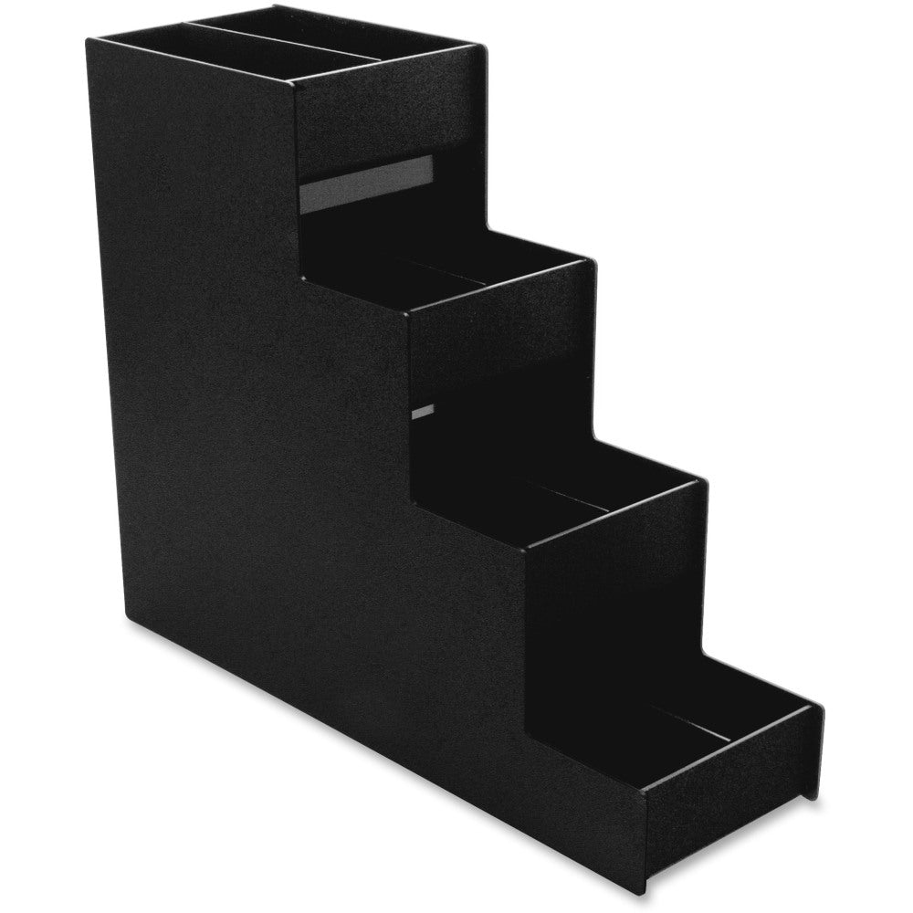 Vertiflex Narrow Condiment Organizer, 8 Compartments, 6in x 19in x 15 7/8in, Black
