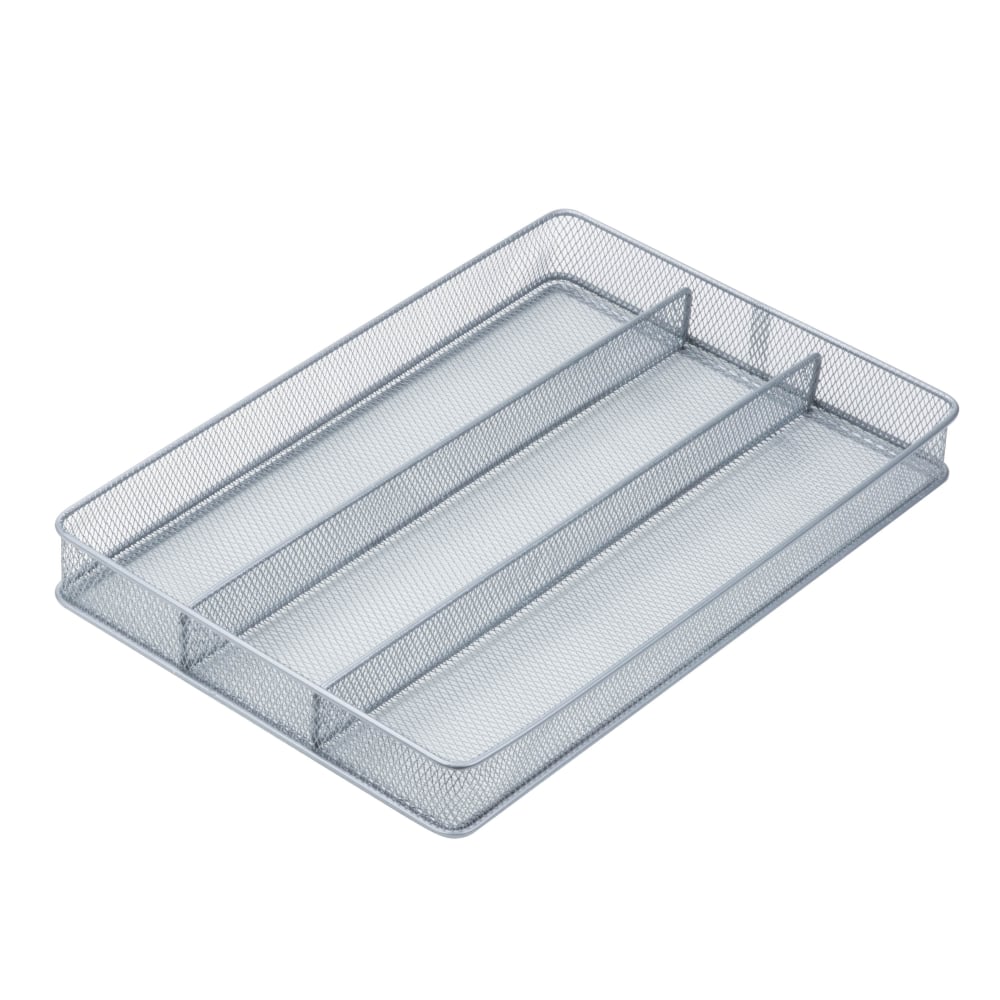Honey-Can-Do Steel Mesh Organizer Tray, 2inH x 11inW x 16inD, Gray/Silver