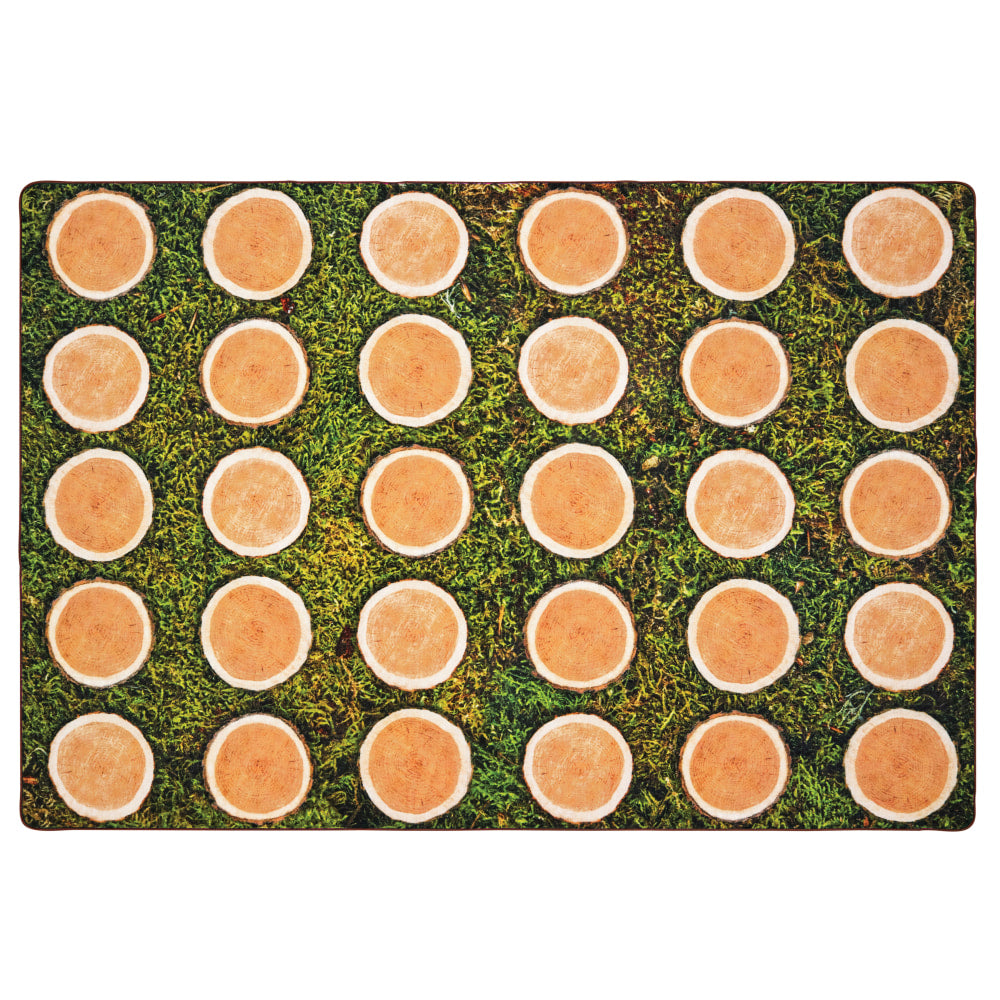 Carpets for Kids Pixel Perfect Collection Tree Rounds Seating Rug, 6ft x 9ft, Brown