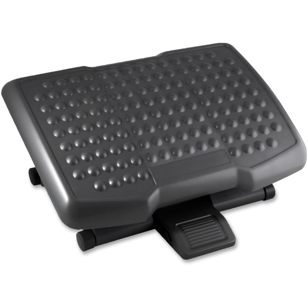 Lorell Adjustable-Height Footrest - 4in - 6.50in Adjustable Height - Black - 1 Each