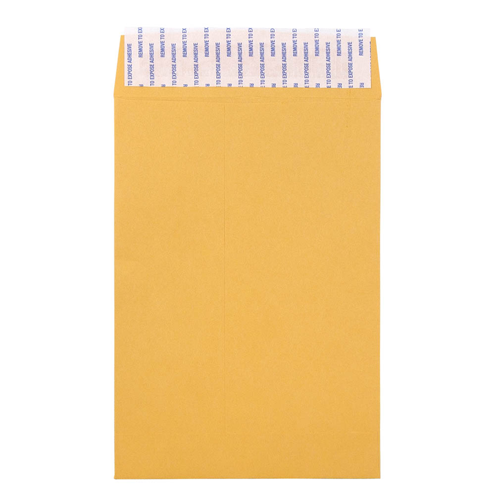 JAM Paper Envelopes, 6in x 9in, Peel & Seal Closure, Brown Kraft, Pack Of 500 Envelopes