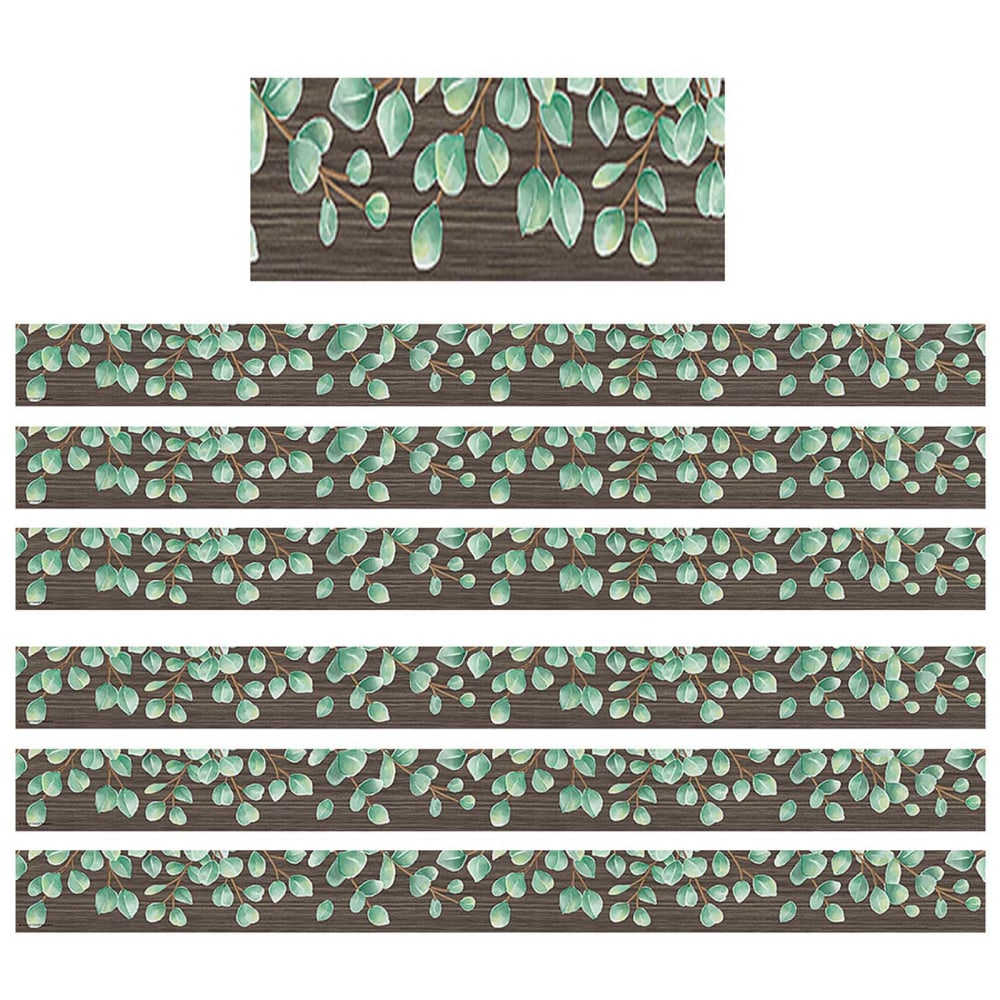 Teacher Created Resources Border Trim, Eucalyptus, 35', Set Of 6 Packs