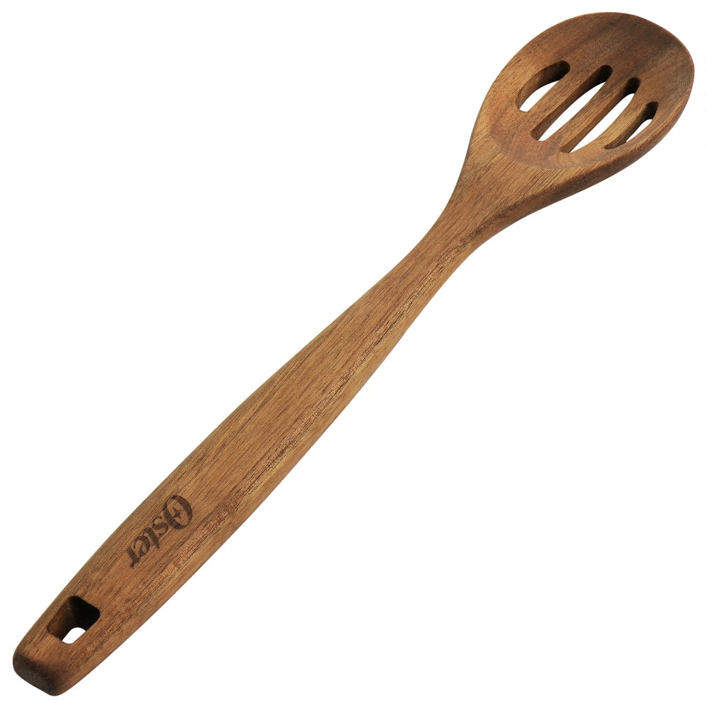 Oster Acacia Wood Slotted Spoon, 3/4inH x 2-7/16inW x 14inD, Dark Brown