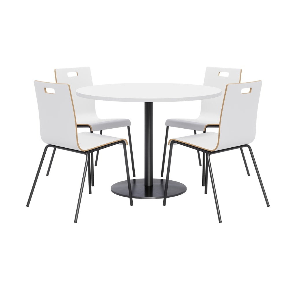 KFI Studios Proof Dining Table Set With Jive Dining Chairs, White/Black