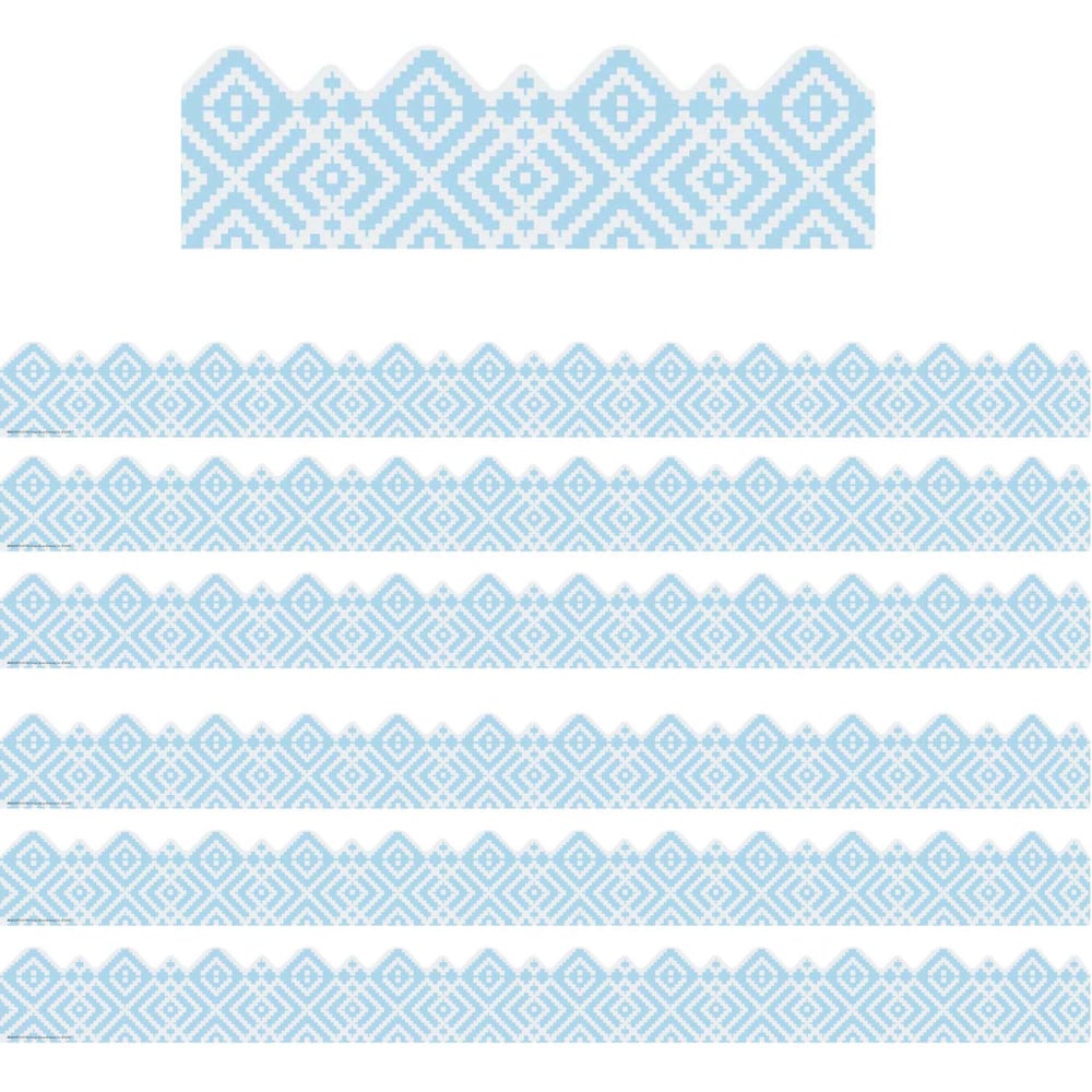 Eureka School Extra-Wide Deco Trim, A Close-Knit Class Simple Diamond, 37' Per Pack, Set Of 6 Packs