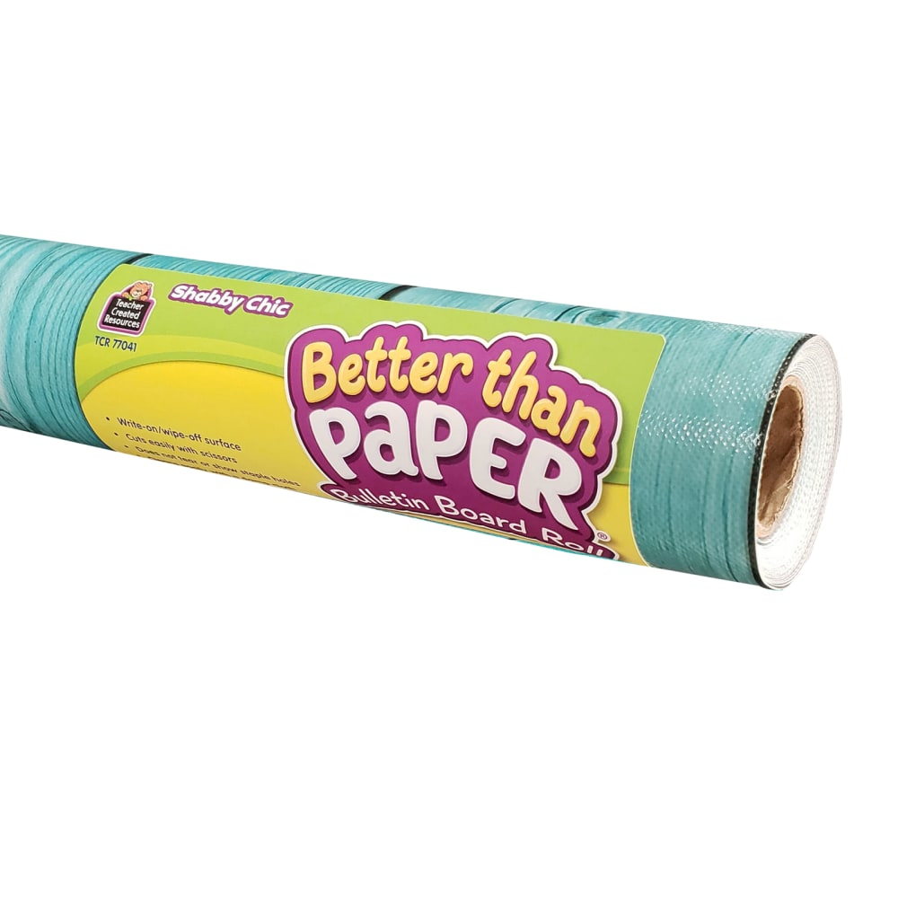 Teacher Created Resources Better Than Paper Bulletin Board Paper Rolls, 4ft x 12ft, Shabby Chic, Pack Of 4 Rolls