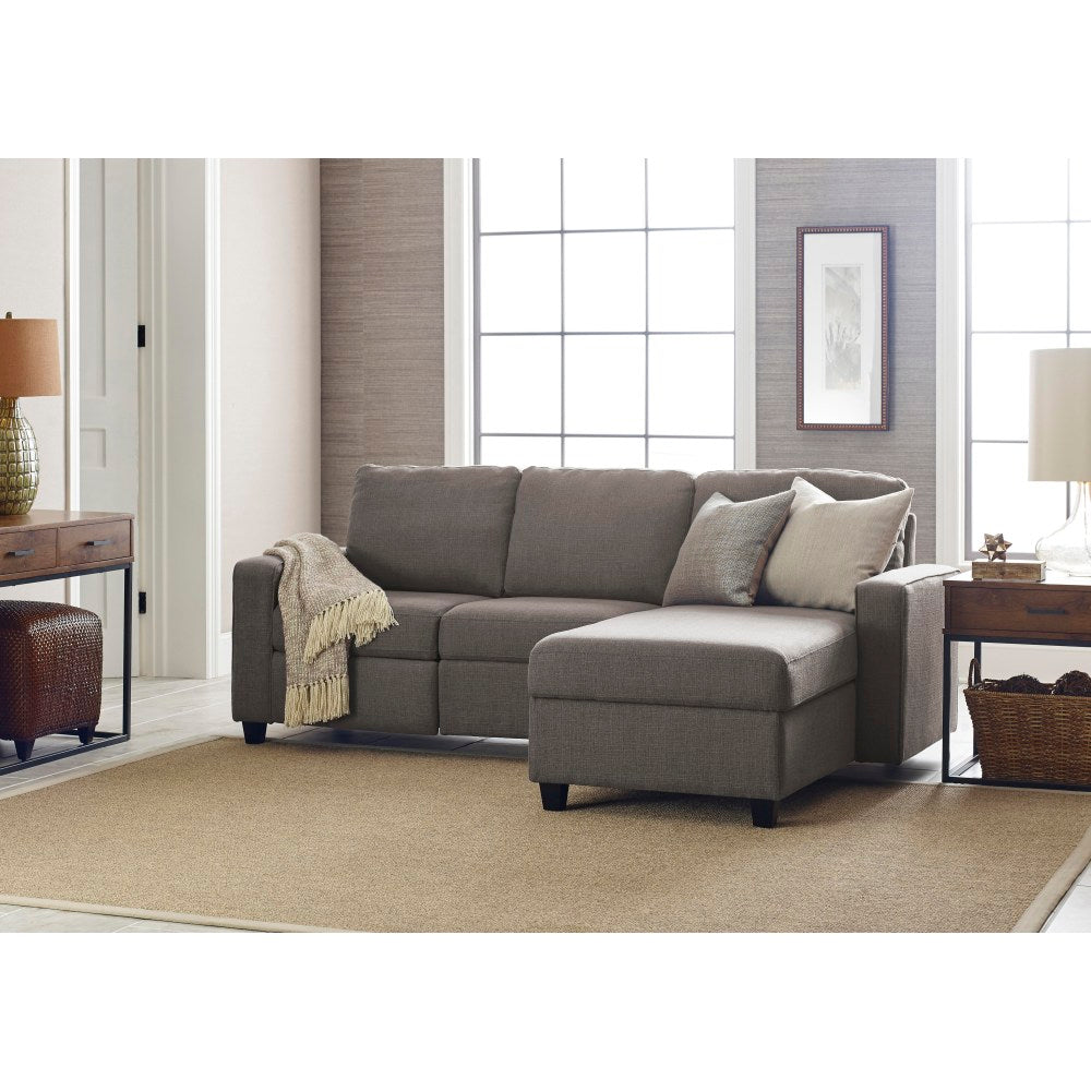 Serta Palisades Reclining Sectional With Storage Chaise, Right, Gray/Espresso